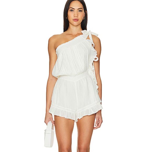 Free People Feeling Fancy Romper Ivory Small - Picture 1 of 5